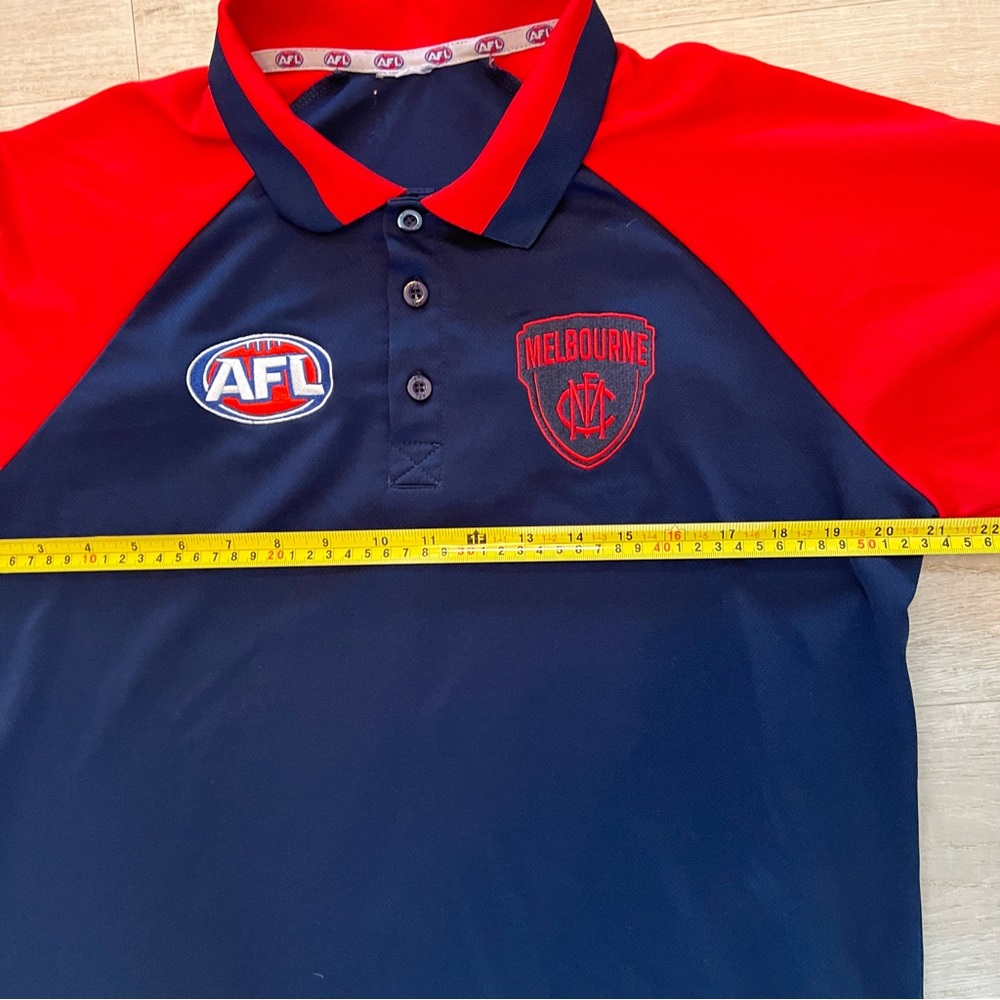 AFL Melbourne Demons Polo Shirt Size M Blue Red Australian Rules Football Dees - Picture 5 of 6